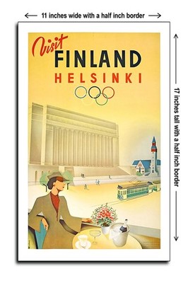 1952 Visit Finland, Helsinki - 11x17 Poster