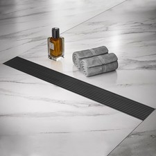 Linear Shower Drain 32 Inch 304 Stainless Steel Black Rectangular Shower Drai...