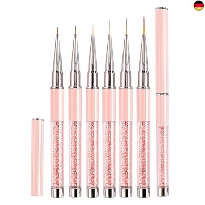 5/7/9/11/13/15mm Nagel Nail Art Pinsel Dünn Set mit Deckel für Nailart 6 S