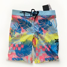 New Hurley Boys Shorts Tropical Graphic Print Multicolor Size 10/25