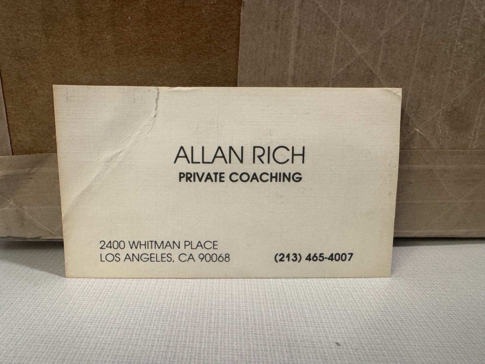Wilt Chamberlain Signed Business Card. PSA Grade 8. Signed To Tom Peace + Health view 2