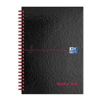 Oxford Black N' Red A5 Glossy Hardback Wirebound Notebook, Ruled, 140 Page, 1 No