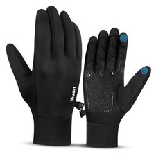 Lightweight Winter Running Gloves Women Men, Super Sensitive Medium black