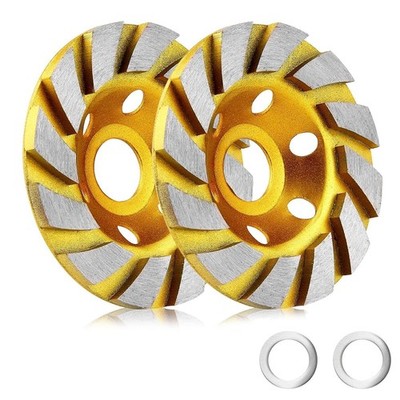 2 Pieces 4in Concrete Diamond Grinding Cup Wheel 12 Segs