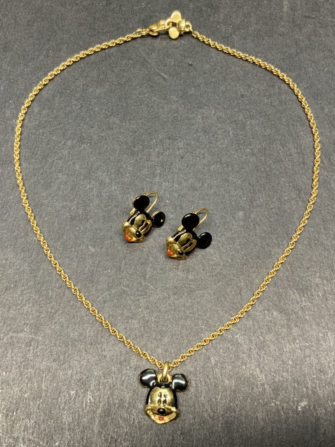 Vintage Disney Napier Mickey Mouse Necklace/earring Set, 16 Inch
