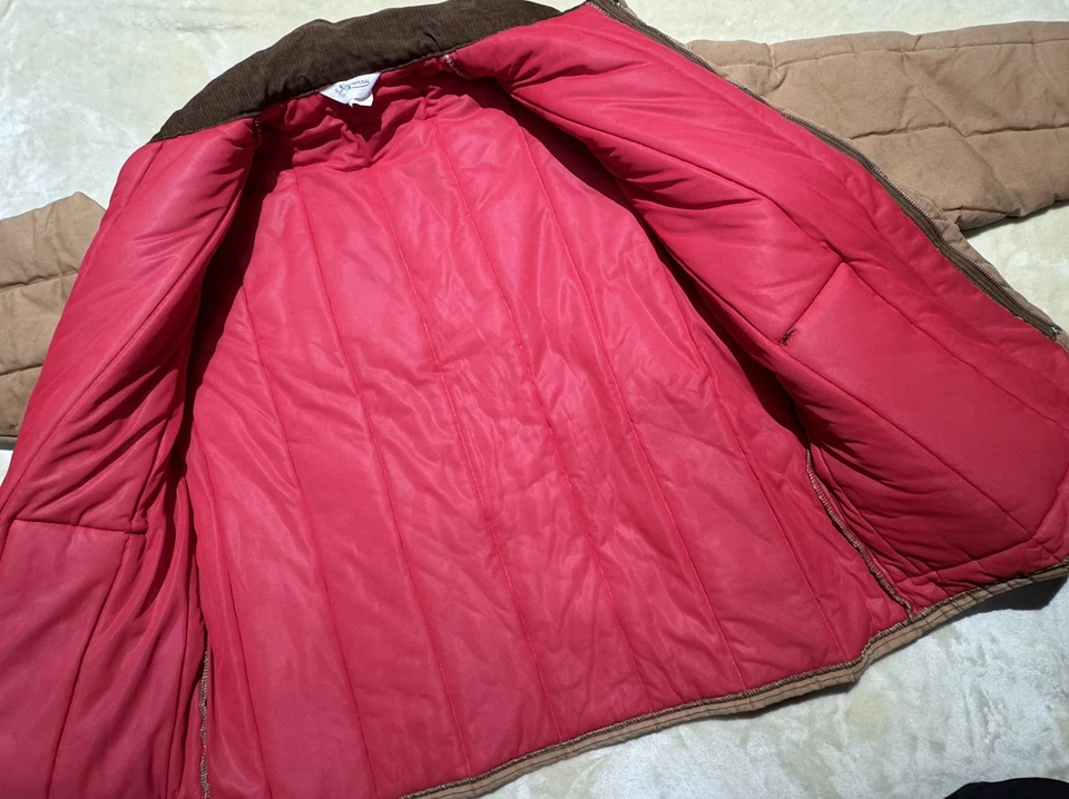 Casaco de lona Key Imperial masculino vintage marrom isolado tamanho 3X longo - Imagem 3 de 4