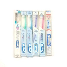 Lot Of 6 Vintage Oral B Toothbrushes Indicator, Sport, Advantage 1990 1996 NOS