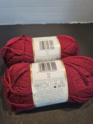 Bernat Satin Sport Yarn 100% Acrylic Wine #03430 3oz 221yds Light 3