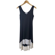 Calvin Klein Black White Hi/Lo Whimsygoth Tank Dress Women's Size Small