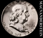 1957 Silver Franklin Half Dollar - Choice Gem Brilliant Unc+++  Lustrous  #L3736