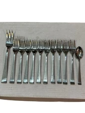 Lyon International Stainless Flatware CHARM 12 Pc Serving Dinner Forks & Spoon