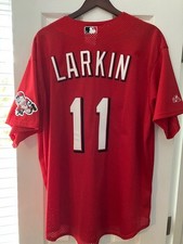 Barry Larkin Cincinnati Reds Vtg Majestic Authentic Collection MLB Jersey XXL 52