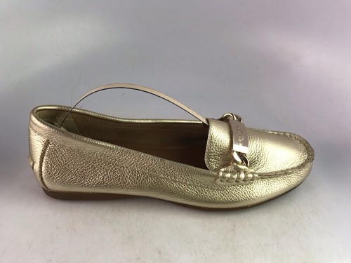 Coach Gold Metallic Leder Oliv Halbschuhe Horsebit Driving Flats Damengröße 7,5 - Bild 1 von 11