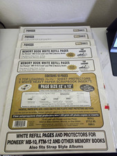 Lot of 5 Pioneer 12x12 Memory Book White Refill Pages Top Loading RMW-5 New