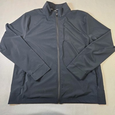 LEG3ND Men's Mock Neck Performance Full Zip Windbreaker Black Sz XL