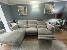 Sofology Illinois Electric Recliner Chaise Sofa with USB Port and Footstool