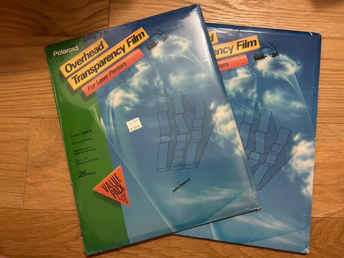 2 Packs of Polaroid Overhead Transparency Film for Laser Printers
