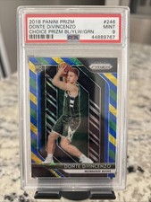 2018 Panini Prizm Choice Blue Yellow & Green Donte DiVincenzo PSA9 Milwaukee RC