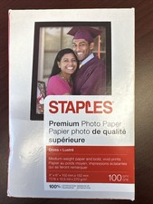 NEW  Staples 508431 Premium Glossy Photo Paper 4-Inch X 6-Inch 100/Pack 17673 