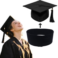 Adjustable Invisible Anti Fall Graduation Cap Headband Insert Holder Black