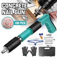 Concrete Nail Gun Kit 5 Speed Manual Steel Wall Fastening Shooting Power Tool US