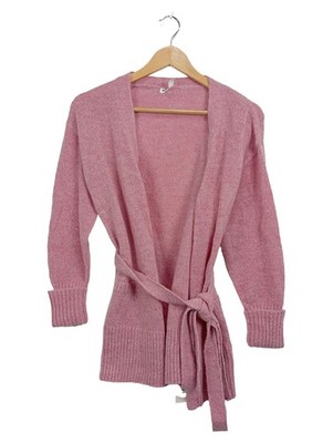 Glamorous Petite Strickjacke Damen Gr. 36/S Rosa Wickeloptik Gürtel