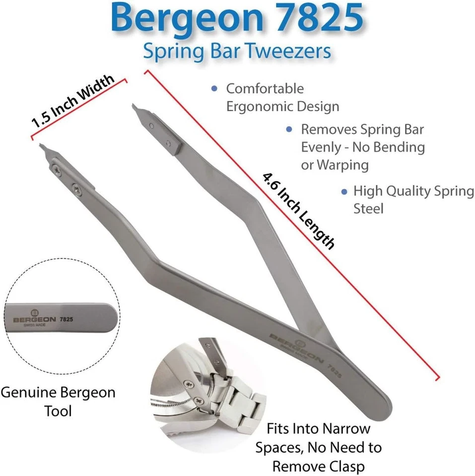Bergeon 7825 Spring Bar Tweezer Lug Removal Fitting Tool - Image 2 of 4