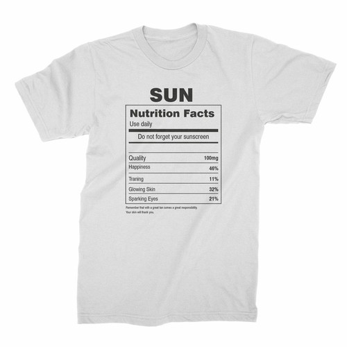 Sun Nutrition Facts Shirt Funny Beach 