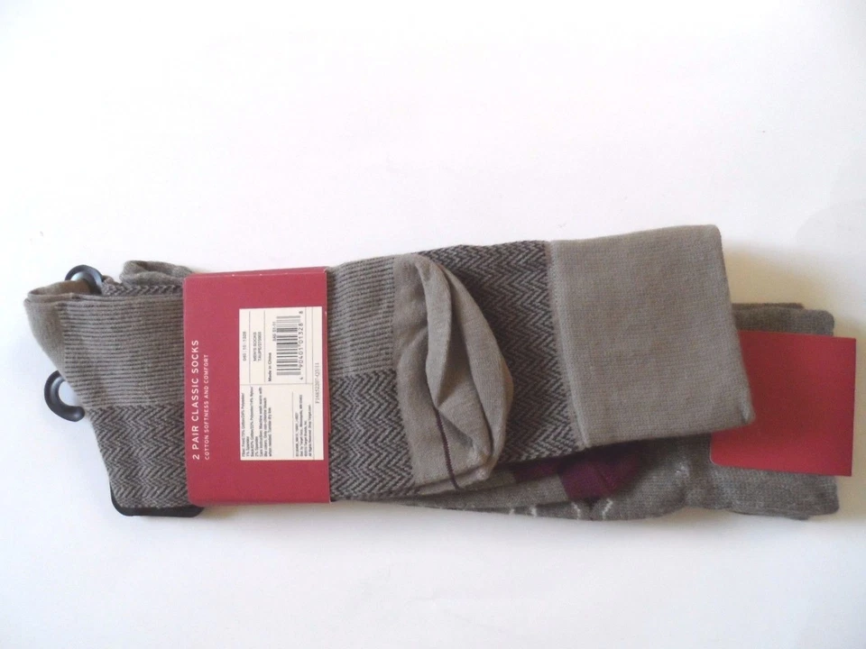 2 pares de calcetines clásicos para hombre - algodón cómodo - topo - talla de zapato: 6-12 () Foto 2 de 3