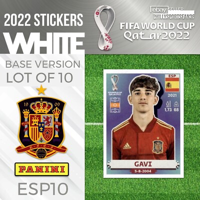 Lot Of 10: 2022 Panini World Cup Qatar Stickers White Spain GAVI