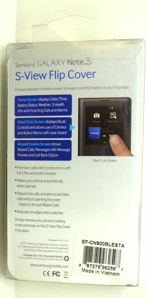 Funda Samsung Galaxy Note 3 S-View Funda Abatible Folio - Azul Claro Foto 2 de 4