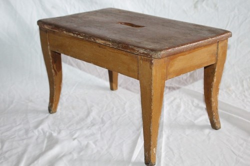 Biedermeier Weichholz Holzbank Hocker Fußbank Schemel Bauernhocker um1840 - Bild 9 von 20
