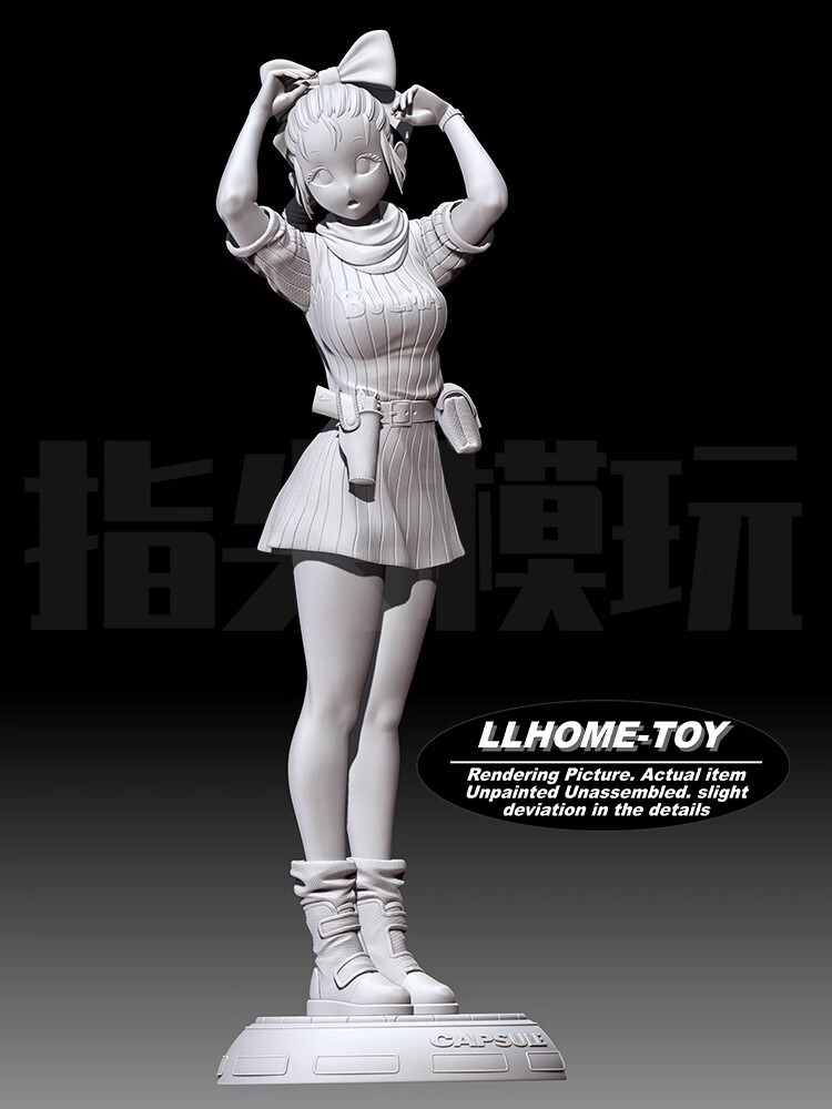 Anime DBZ Bulma Hands on head Stand lovely girl Resin 3D Print GK