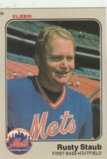 FREE SHIPPING-MINT-1983 Fleer #555 Rusty Staub New York Mets PLUS BONUS CARDS