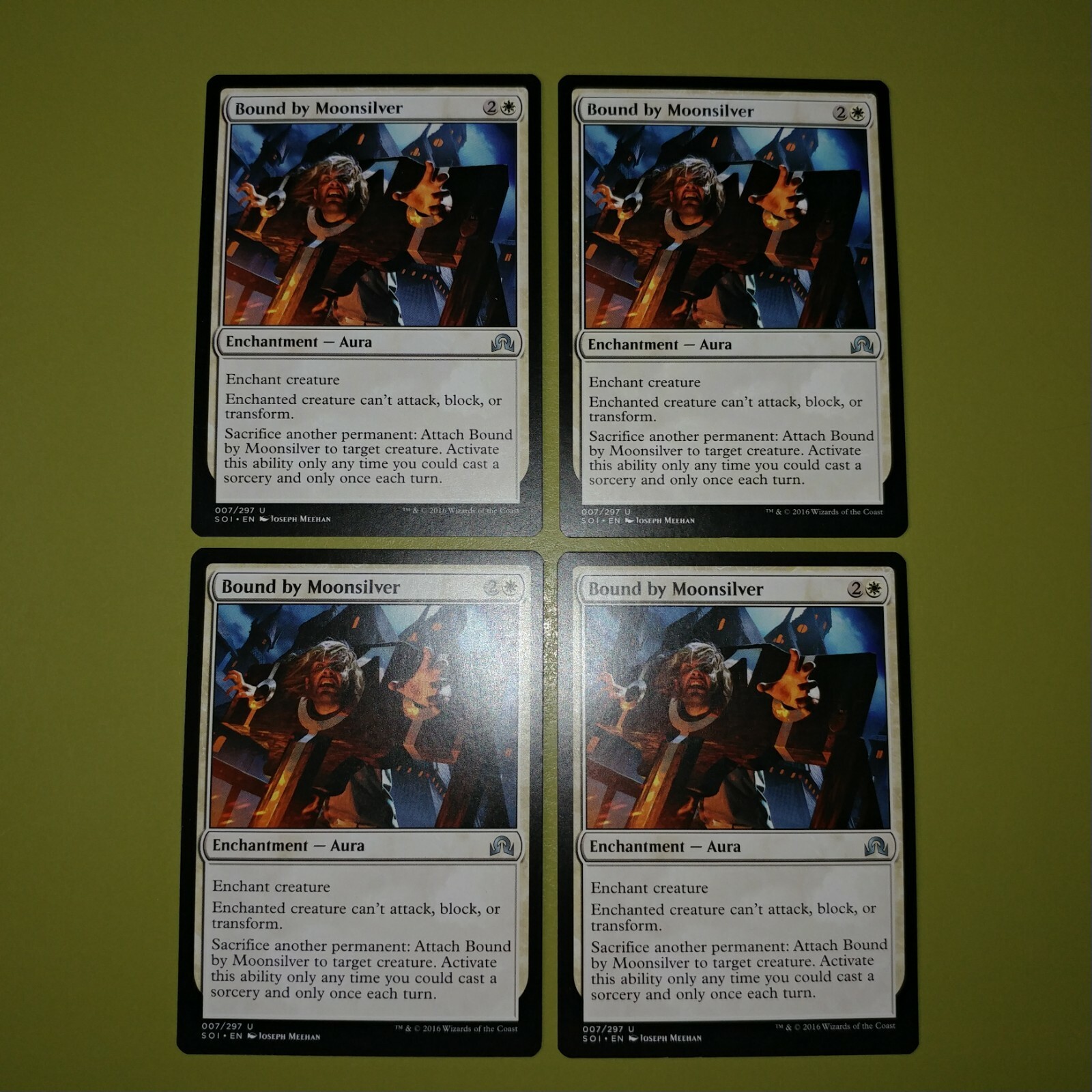 Bound By Moonsilver X4 Shadows Over Innistrad 4x Playset MTG Magic The 