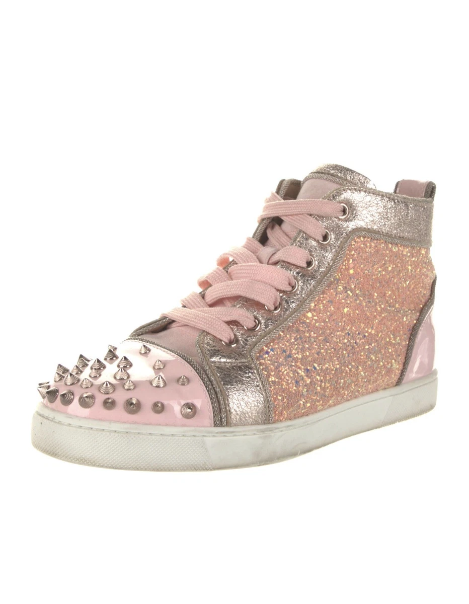 Pink christian hotsell louboutin sneakers