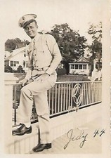 MILITARY MAN ww2 Era SMALL FOUND FAMILY PHOTO b w ORIGINAL Vintage 44 44 C