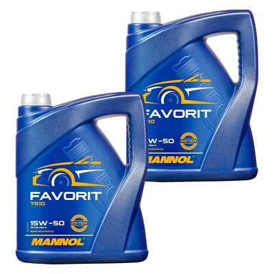 2x5 L MANNOL Favorit 15W-50 Motoröl API SL/CH-4 for gasoline und diesel engines