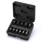 11PCS 3/8" Drive Pipe Plug Socekt Set SAE CR-MO Tapered Male Square Drive