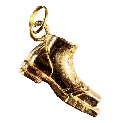 Französischer Stiefelschuh 18K Gelbgold Charm Anhänger