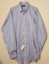 NWT Mens Chaps Size 17.5 38/39 Tall Fit Blue Button Up Dress Shirt L/S Non-Iron