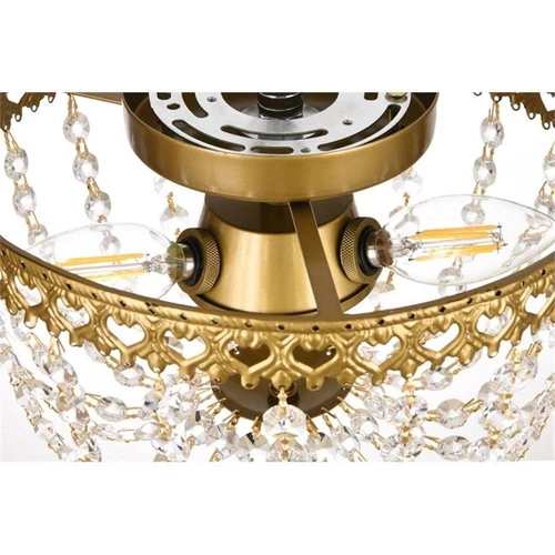 Elegant Lighting Kylie 10" Iron and Crystal Flush Mount in Brass - Picture 6 of 8