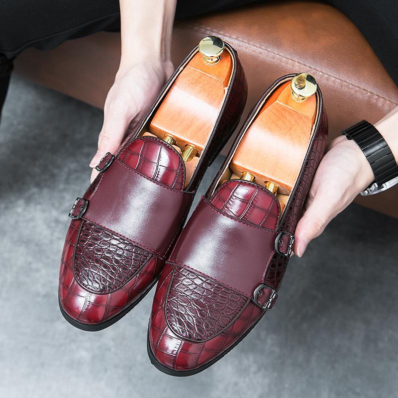 SAOLA Scarpe da sposa Oxford slip on uomo inglesi a punta eleganti fibbia screpolata nuove