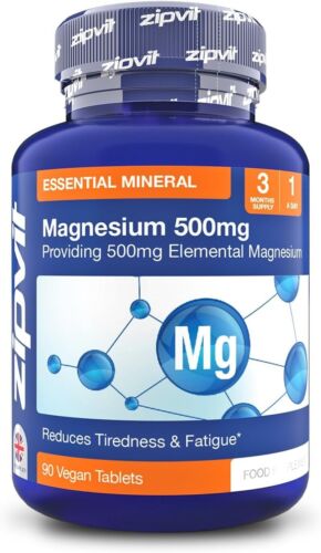 Zipvit Magnesium Tablets, 500mg of Elemental Magnesium, Energy & Muscle Support - Picture 2 of 21