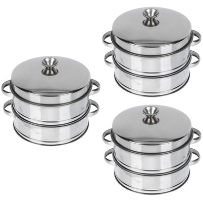  3pcs Haushaltsdampfer Edelstahl Dampfer Küche Lebensmittel Dampfwerkzeug mit