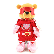 Winnie The Pooh Plush Super Love Hearts Bean Bag Disney Store London WITH TAG