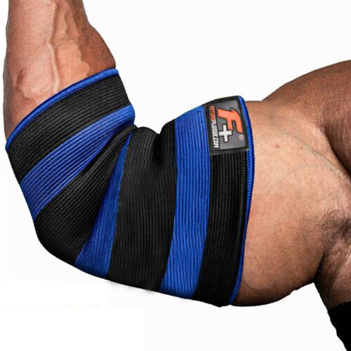 F+ Doppellagige Ellenbogenstütze Bandage Kompressionshülse Paar Fitnessstudio Gewichtheben Passform - Bild 1 von 24