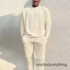 Mens Jogging Tracksuit 2 Piece Suit Casual Pant Sweatsuit Sports Sweatshirt Set