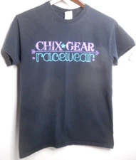 Gilden Women's Size SMALL T-shirt Chix Gear Racewear 100% Cotton Short Sleeve