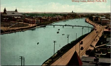 Asbury Park, New Jersey~Wesley Lake~Aerial View~DB Postcard~c1910~Unposted